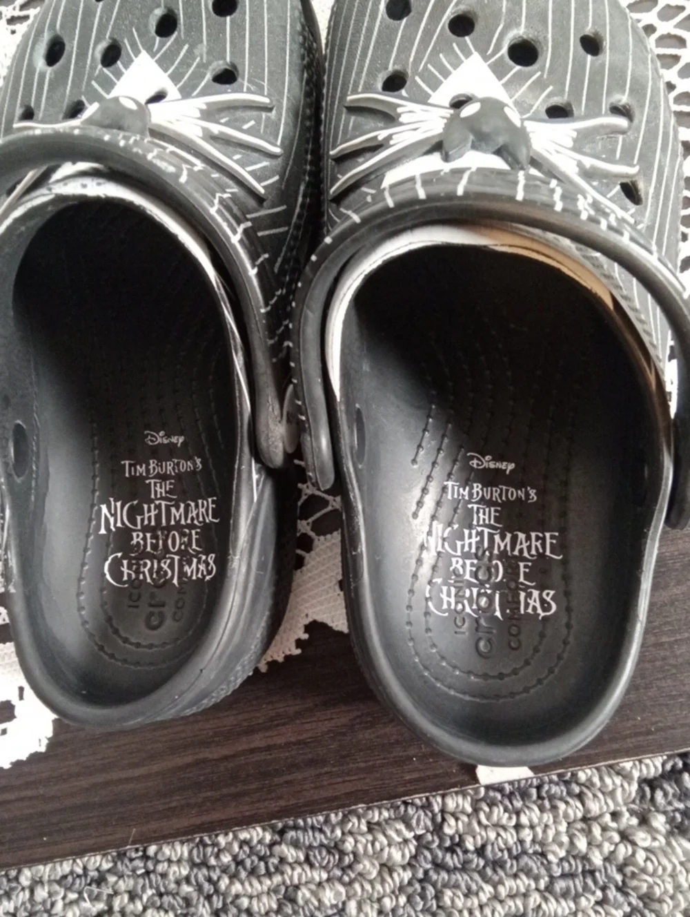 Jack Skellington Inspired Black & White Crocs Night Before Christmas Kids C12
